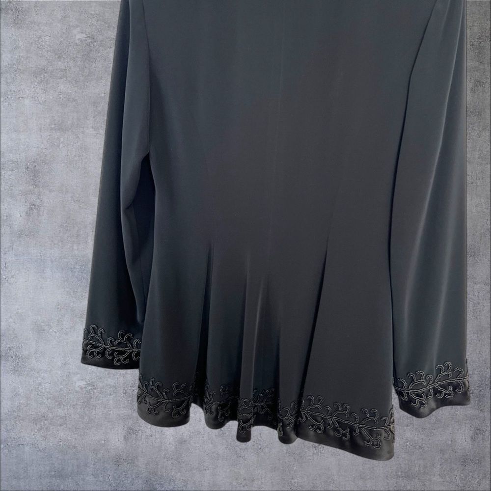 Vintage black embellished long jacket size 6 - Picture 6 of 7